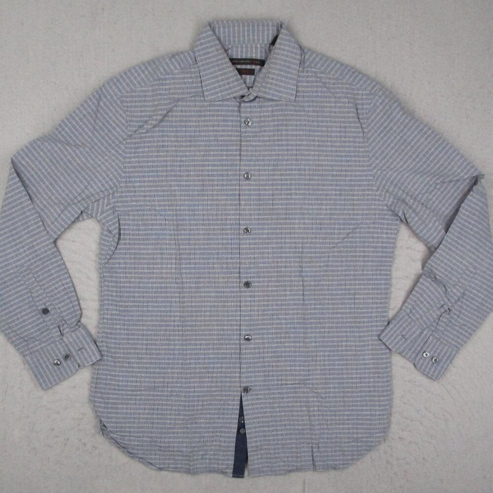 John Varvatos Star USA Shirt Mens 15.5 / 32 Slim Fit Blue Long Sleeve Dress Work